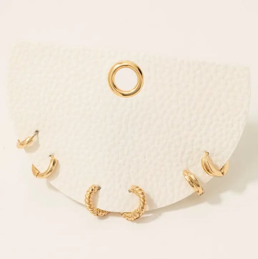 Mini Three Pair Hoop Earrings Set