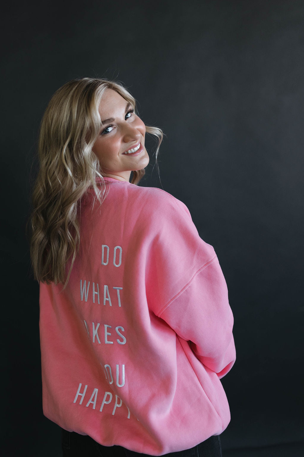 Do What Makes You Happy Embroider Sweatshirt