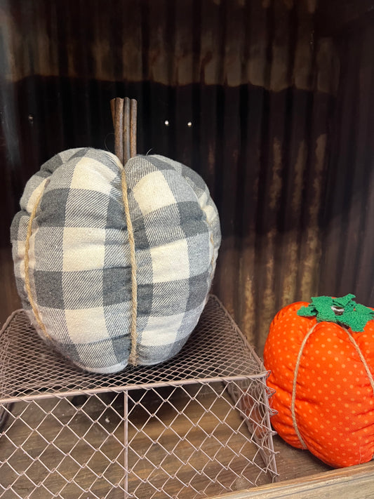 Large Plaid Pumpkin