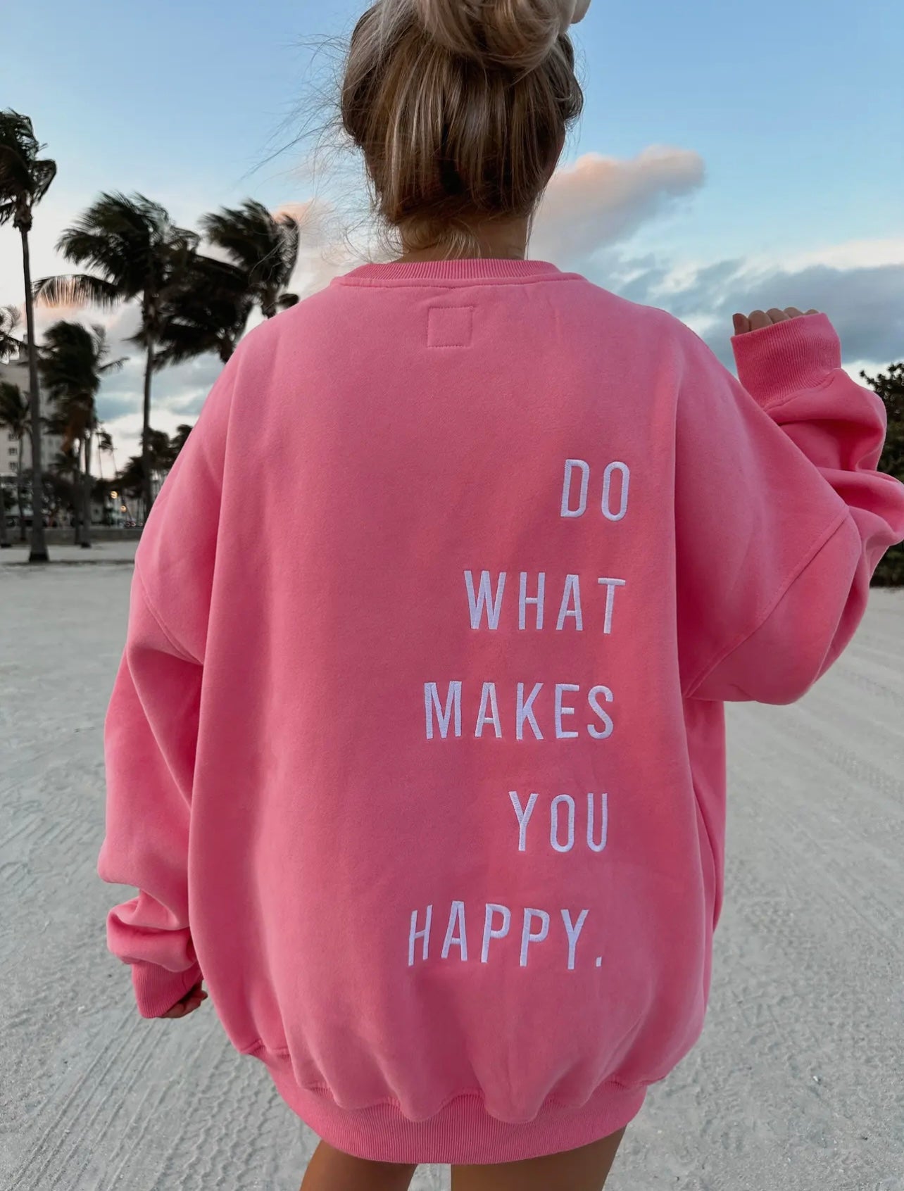 Do What Makes You Happy Embroider Sweatshirt