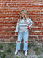 Kenna Stripe Sweatshirt in Grey