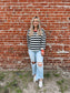 Kenna Stripe Sweatshirt in Black