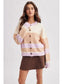 Striped Colorblock Sweater Cardigan