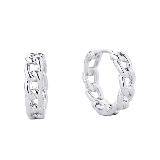 14K Gold Dipped Link Hoop Earrings