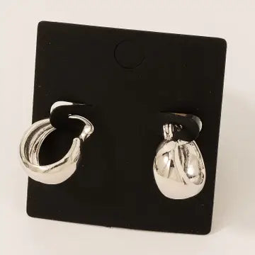 Gold Dipped Beveled Latch Hoop Earrings