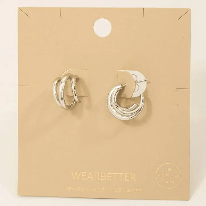 Mini Three Layered Hoop Earrings
