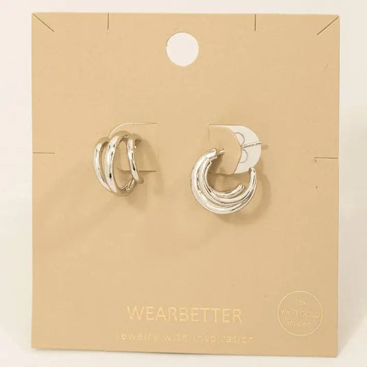 Mini Three Layered Hoop Earrings