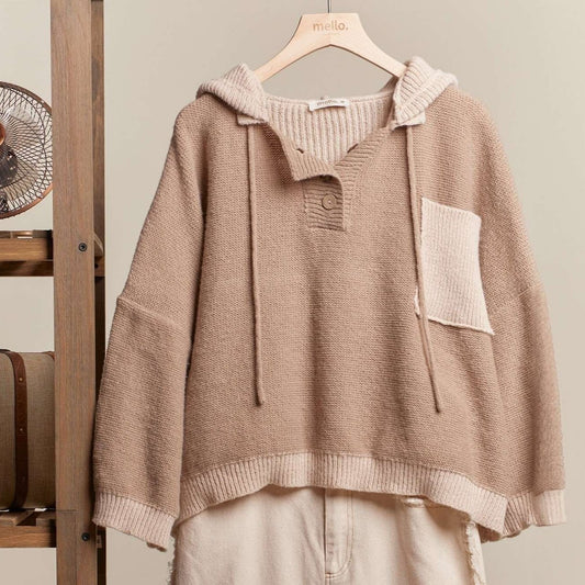 Tenley Hoodie Sweater in Coffee