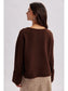 Premium Wide Sleeve Cuff Sweater In Walnut