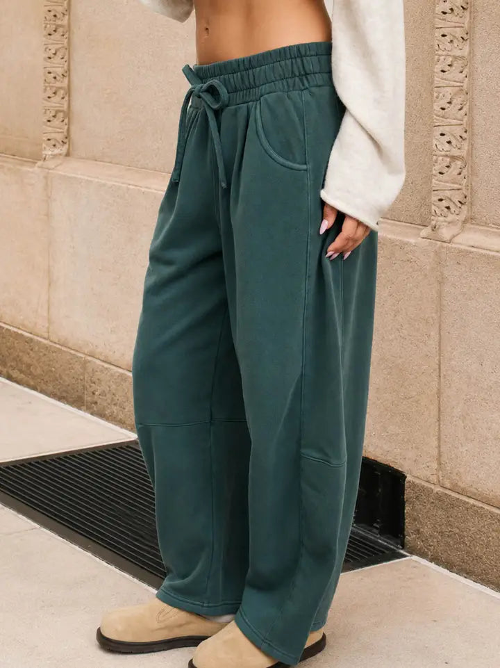 Wide Leg Sweatpants In Vintage Blue