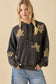 Mineral Wash Hoodie with Denim Star Patch