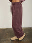 Wide Leg Sweatpants In Maroon