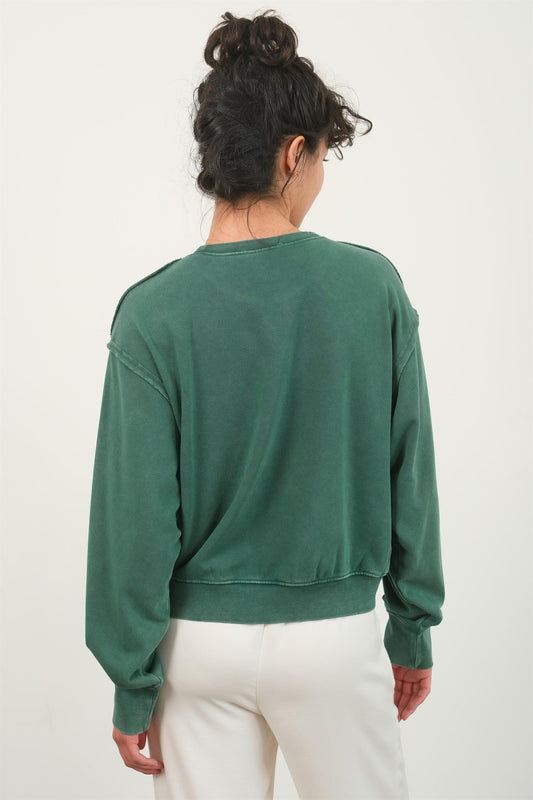 Taylor Dark Green Crewneck