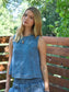 Seam Detail Sleeveless Denim Top