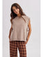 Sleeveless Open Side Sweater Vest In Mocha