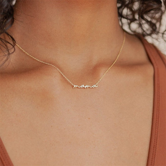 18K Stainless Steel Tarnish Free Mama Necklace