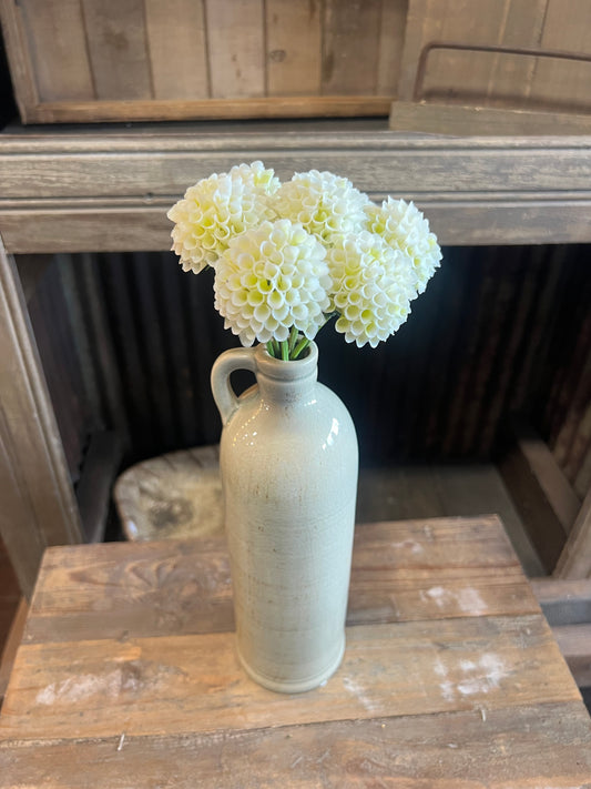 Artificial Short Garden Mums in White