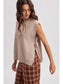 Sleeveless Open Side Sweater Vest In Mocha