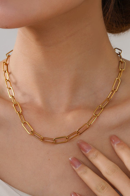 Stainless Steel Paperclip Chain Necklace