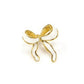 Gold Enamel Bow Earrings
