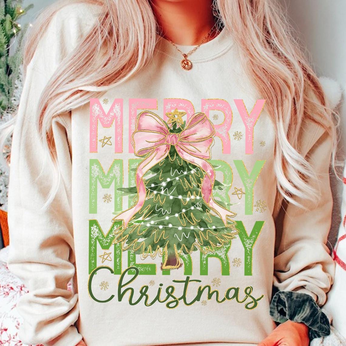 Coquette Christmas Tree Sweatshirt