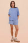 Mineral Washed Knit Casual Top & Shorts