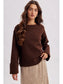 Premium Wide Sleeve Cuff Sweater In Walnut