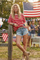 Striped Oversized Tee In Red