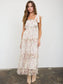 Floral Chiffon Tie Strap Ruffled Tiered Midi Dress