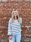 Kenna Stripe Sweatshirt in Grey