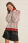 Two Tone Chenille Ribbed V-Neck Sweater