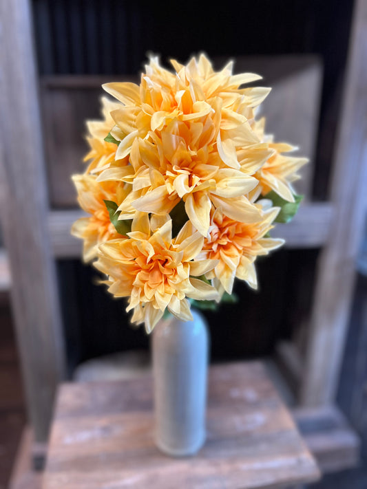 Silk Large Yellow Dahlilah Bush