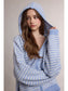 Striped Two-Way Zip Sweater Hoodie with Pockets