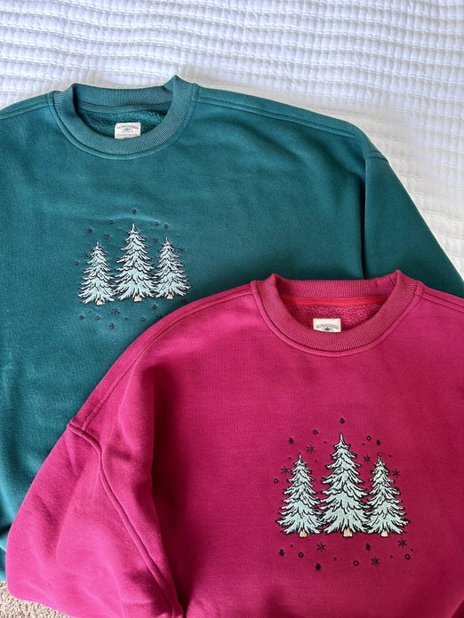 Christmas Tree Embroider Sweatshirt