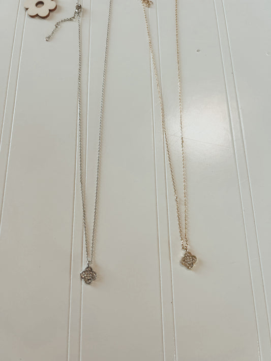 Kendra Dupe Pave Clover Necklace