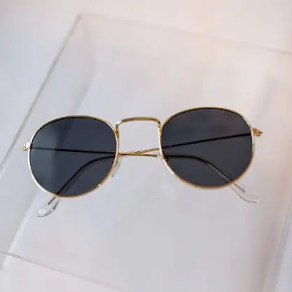 Gold Round Lens Sunglasses