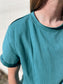 Mali Raw Hem Short Sleeve Top