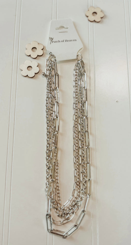 Multi Chain Silver Necklace