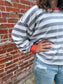 Kenna Stripe Sweatshirt in Grey