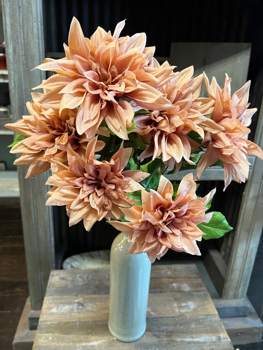 Silk Large Peach Dahlilah Bush