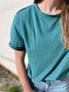 Mali Raw Hem Short Sleeve Top