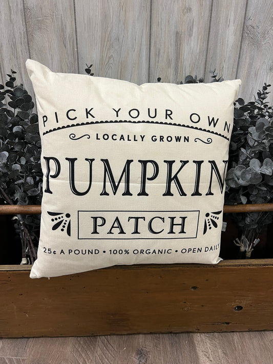 Locally Grown Pumpkin Patch Throw Pillow