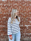 Kenna Stripe Sweatshirt in Grey