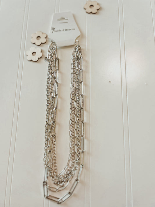 Multi Chain Silver Necklace