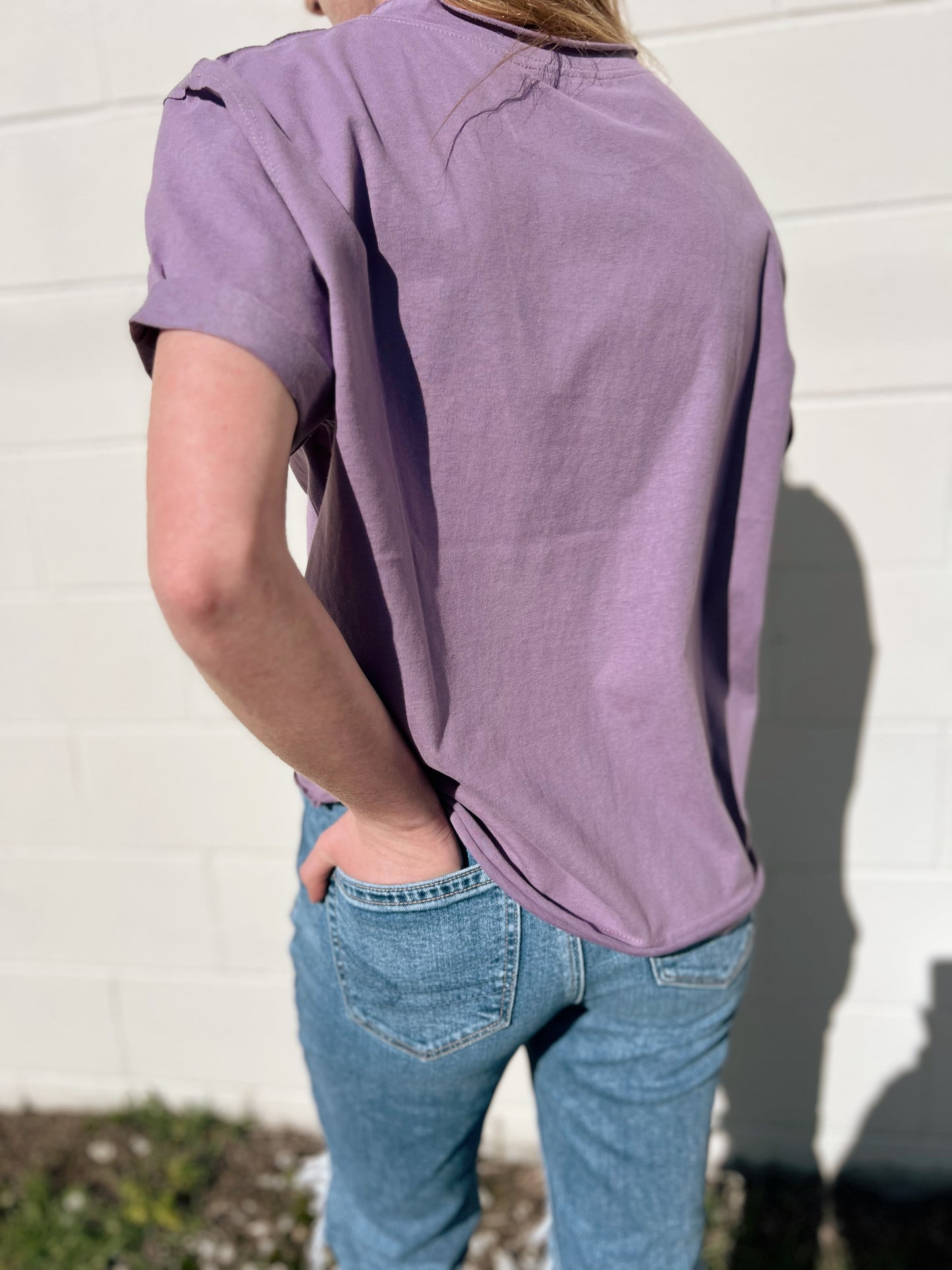 Mali Raw Hem Short Sleeve Top