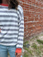 Kenna Stripe Sweatshirt in Grey
