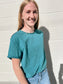 Mali Raw Hem Short Sleeve Top