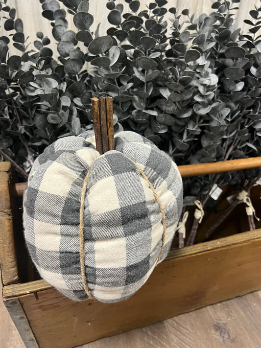 Large Plaid Pumpkin