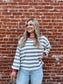 Kenna Stripe Sweatshirt in Grey