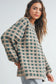 Checkered Oversized Sweater In Taupe/ Olive